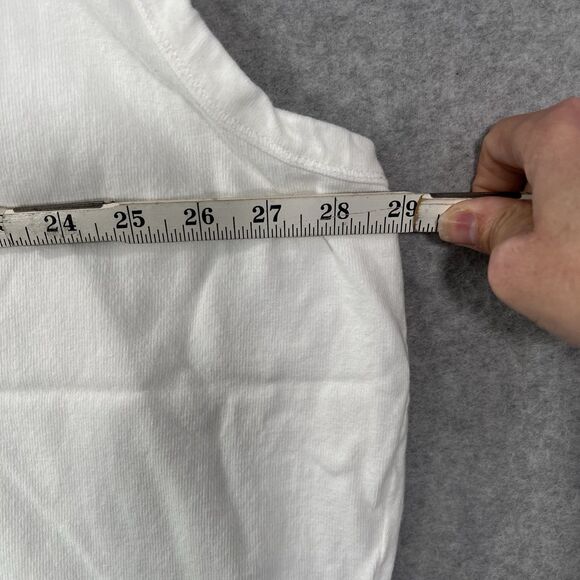 We The Free White Oversized Collar Polo Shirt Sleeveless M Boxy Basic - Picture 10 of 11